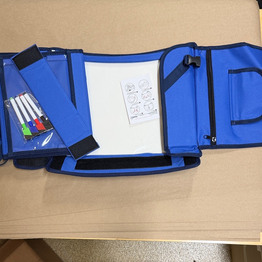 Blue Portable Drawing Kit with Markers